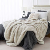 Super Soft  Brown Faux Fur Throw Blanket | Yedwo